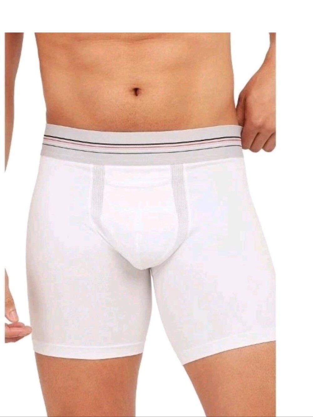Spanx for Men Cotton Spandex Boxer Brief Underwear Bright White Size XXL *Read*
